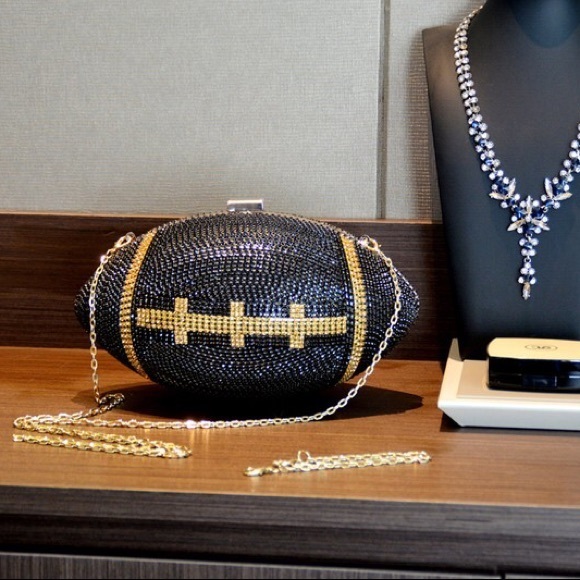 Rhinestone Football Mini Bags